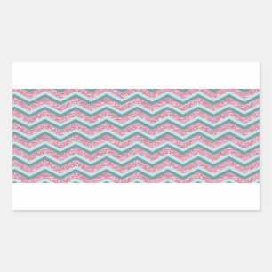 Adesivo Retangular Teste padrão de ziguezague cor-de-rosa do brilho