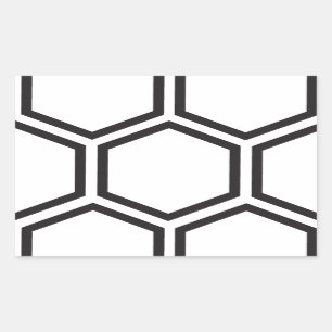 Adesivo Retangular Teste padrão preto do hexágono