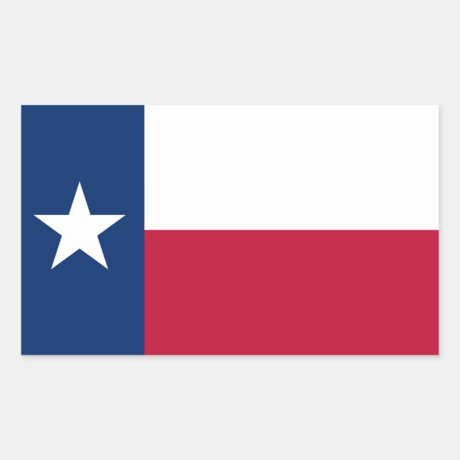 Adesivo Retangular Texan Flag, Flag do Texas (Frente)