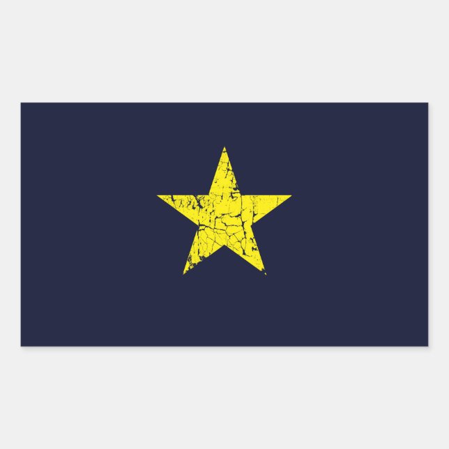 Adesivo Retangular Texas, Bandeira Histórica Burnet Star, Distante (Frente)