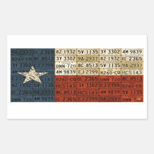 Adesivo Retangular Texas Flag Licate Plate Art Lone Star Sticker