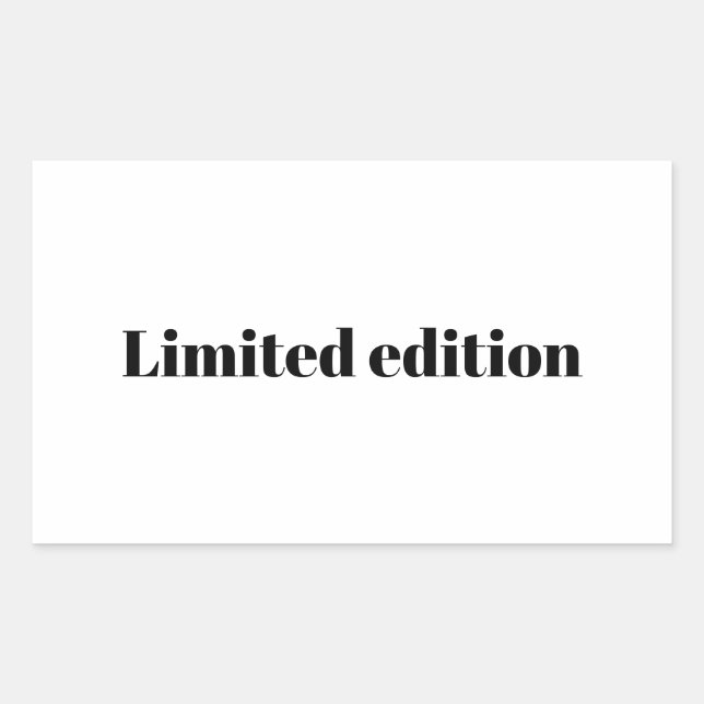 Adesivo Retangular Texto da edição limitada (Frente)