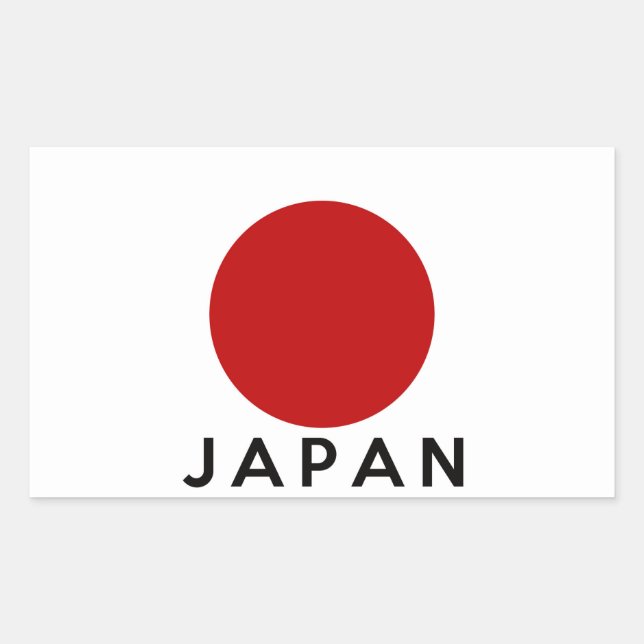 Adesivo Retangular texto do símbolo do país do japão (Frente)