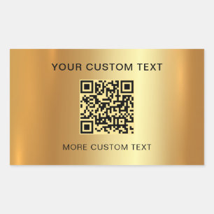 Adesivo Retangular Texto Elegante do Código QR Digitalizável Texto El