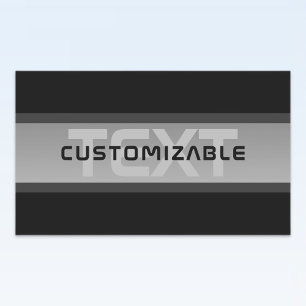 Adesivo Retangular Texto Empilhado Personalizável Moderno   Preto e C