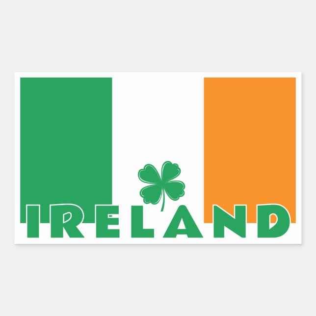 Adesivo Retangular Texto personalizado Irlanda (Frente)