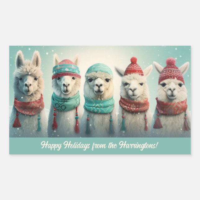 Adesivo Retangular Texto Personalizado Llamas de inverno (Frente)