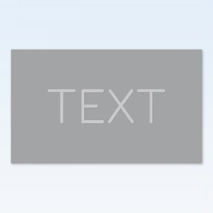 Adesivo Retangular Texto simples com aparência tridimensional   Cinza