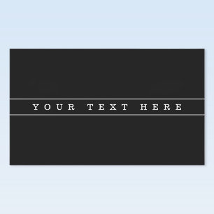 Adesivo Retangular Texto Simples na moda e faixas finas