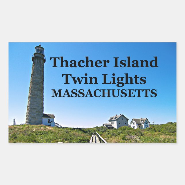 Adesivo Retangular Thacher Island Twin Lights, Massachusetts Stickers (Frente)