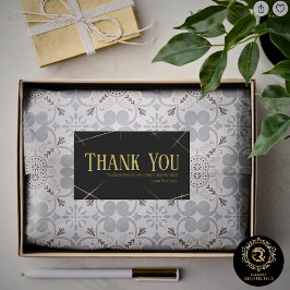 Adesivo Retangular Thank You Business Sticker Black & Gold