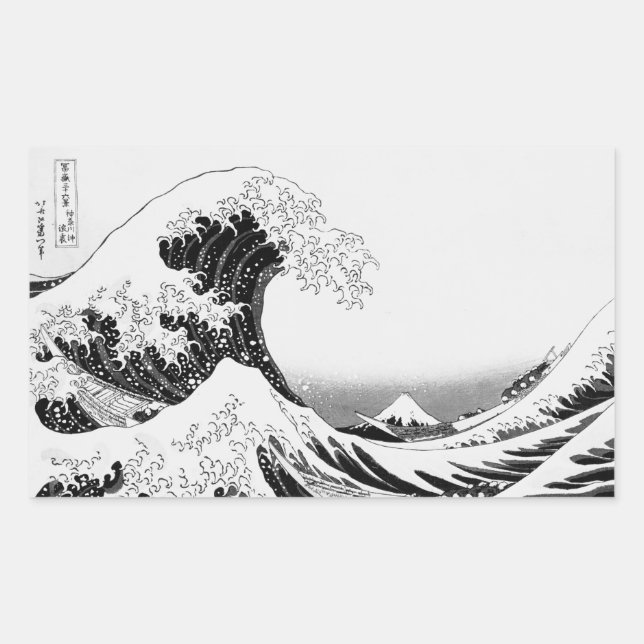 Adesivo Retangular The Great Wave / High-contrast Black & White (Frente)
