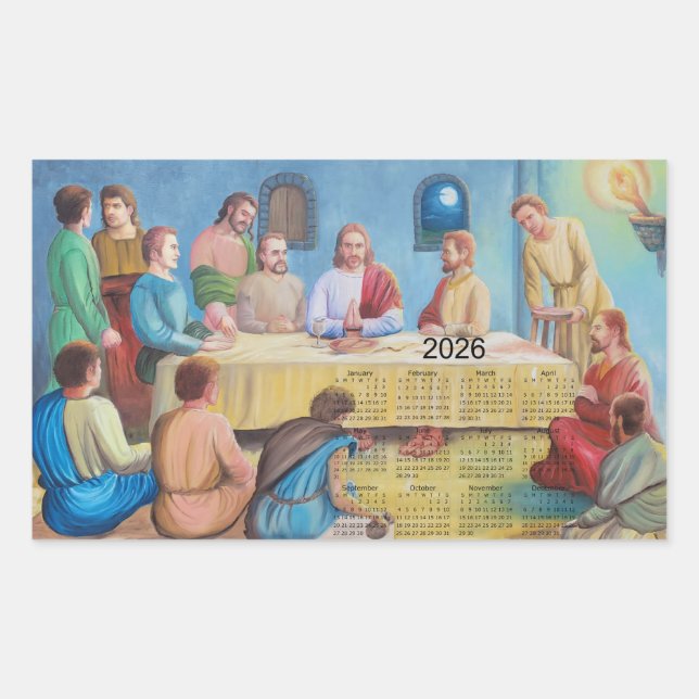 Adesivo Retangular The Last Supper 2026 Calendar (Frente)