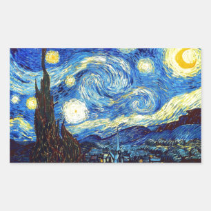 Adesivo Retangular The Starry Night por Vincent van Gogh 1889