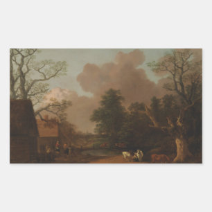 Adesivo Retangular Thomas Gainsborough - Paisagem com a Milkmaid