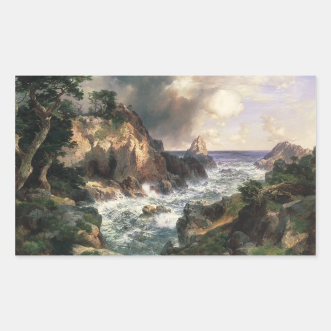 Adesivo Retangular Thomas Moran - Point Lobos, Monterey, Califórnia (Frente)