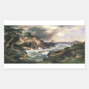 Adesivo Retangular Thomas Moran - ponto Lobos, Monterey, Califórnia