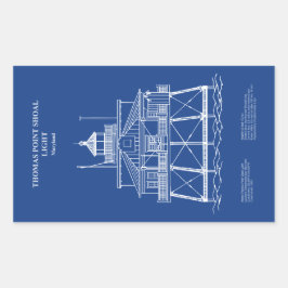 Adesivo Retangular Thomas Point Shoal Lighthouse - Maryland - AD