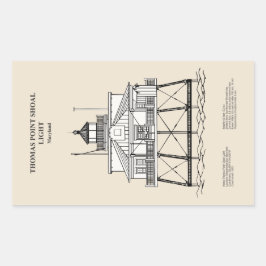 Adesivo Retangular Thomas Point Shoal Lighthouse - Maryland - SBD