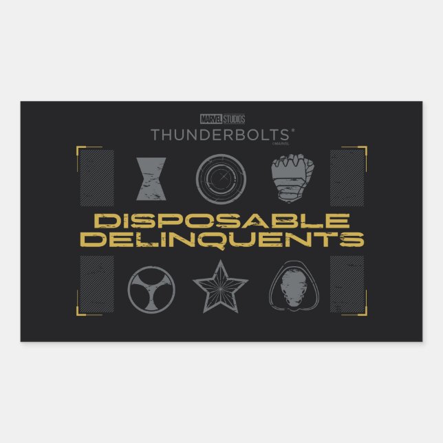 Adesivo Retangular Thunderbolts* | Disposable Delinquents (Frente)