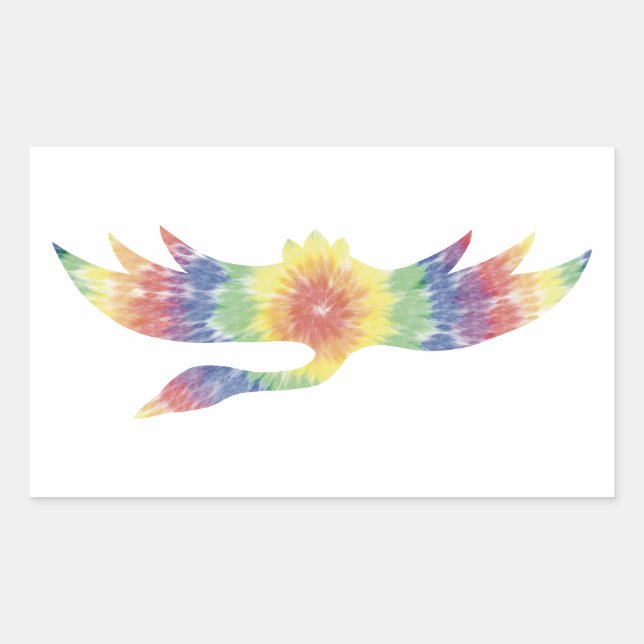 Adesivo Retangular Tie Dye Crane Sticker (Frente)