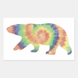 Adesivo Retangular Tie Dye Polar Bear Sticker