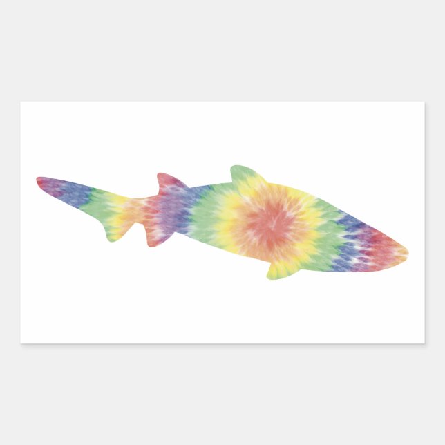 Adesivo Retangular Tie Dye Shark Sticker (Frente)