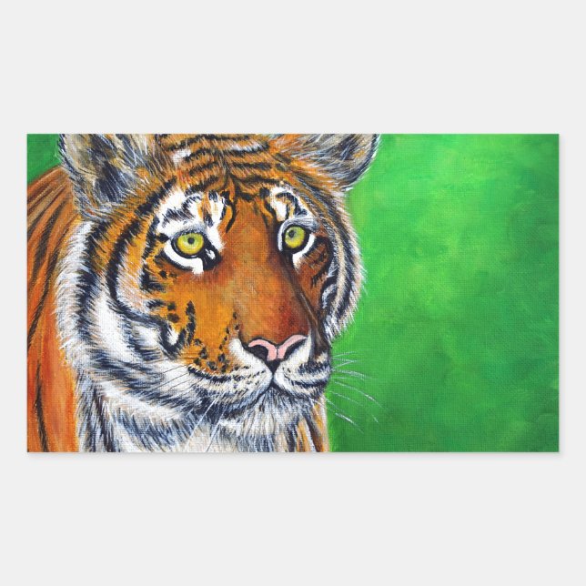 Adesivo Retangular Tiger Painting (Frente)