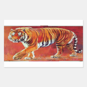 Adesivo Retangular Tigre de Bengal