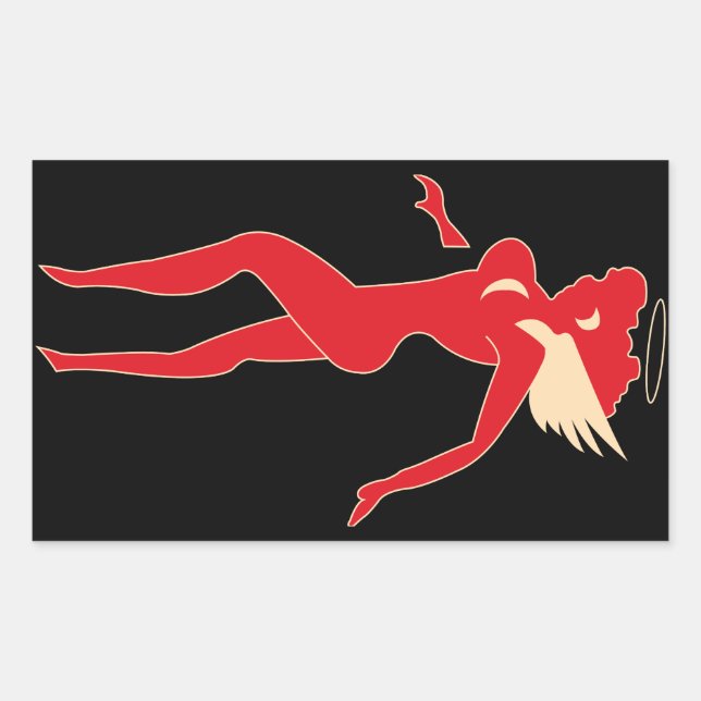 Adesivo Retangular Tigres voadores - Anjo do Inferno (Frente)