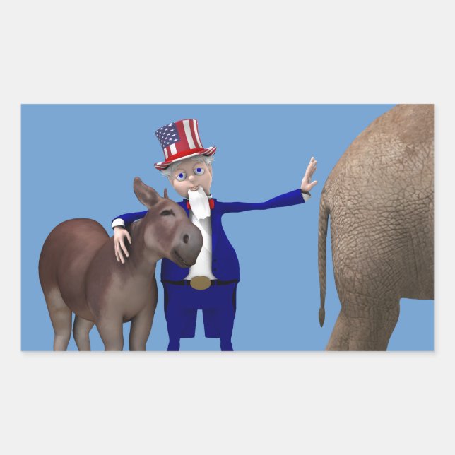 Adesivo Retangular Tio Sam ama Donkeys (Frente)
