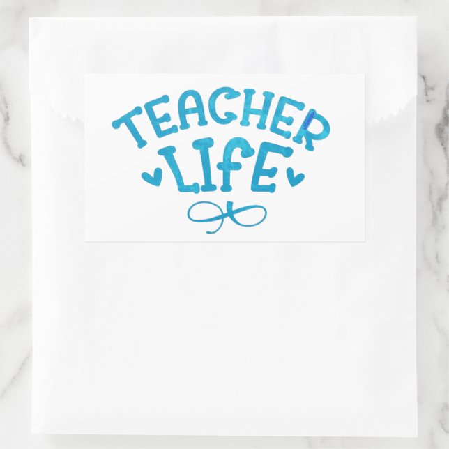 Adesivo Retangular Tipografia de LIFE do professor (Bolsa)