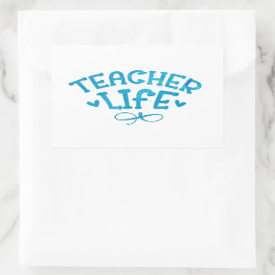 Adesivo Retangular Tipografia de LIFE do professor
