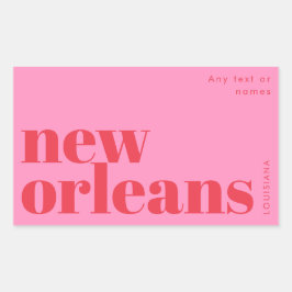 Adesivo Retangular Tipografia de Nova Orleans Louisiana
