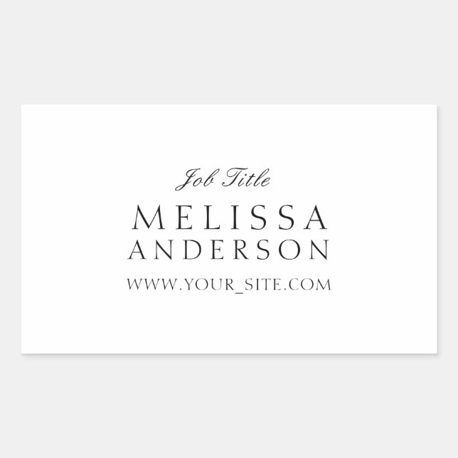 Adesivo Retangular Tipografia profissional (Frente)