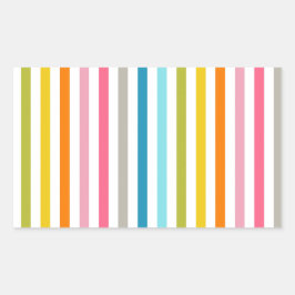 Adesivo Retangular Tiras Coloridas Modernas do Arco-Íris