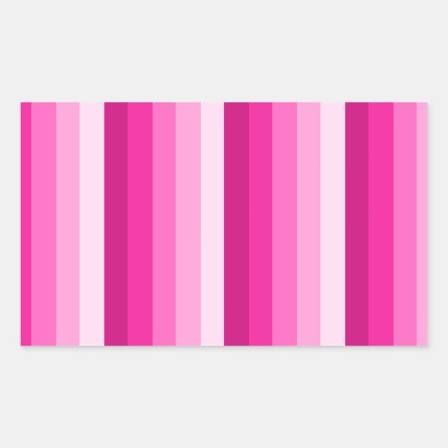 Adesivo Retangular Tiras de sombra rosa-quente (Frente)