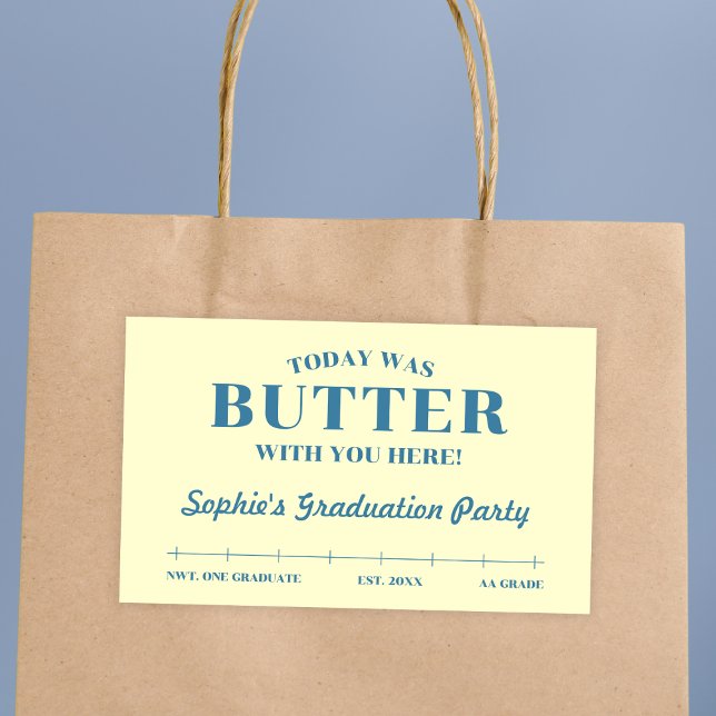 Adesivo Retangular Today Was Butter With You Yellow & Blue Graduation (Today Was Butter With You Yellow & Blue Graduation Rectangular Sticker)