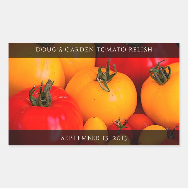 Adesivo Retangular Tomates Amarelos Comidas (Frente)