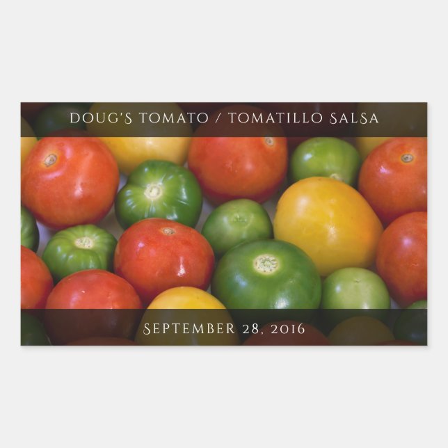 Adesivo Retangular Tomates Amarelos Vermelhos e Tomálos Verdes (Frente)