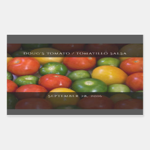 Adesivo Retangular Tomates Amarelos Vermelhos e Tomálos Verdes