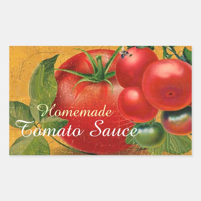 ADESIVO RETANGULAR TOMATES KITCHEN PRESERVAS, CANETA, TOMATE (Frente)