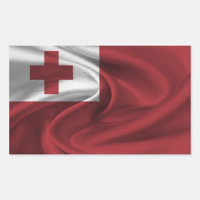 Adesivo Retangular Tonga Flag (Frente)