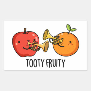 Adesivo Retangular Tooty Fruity Fruta Musical Engraçado Pun