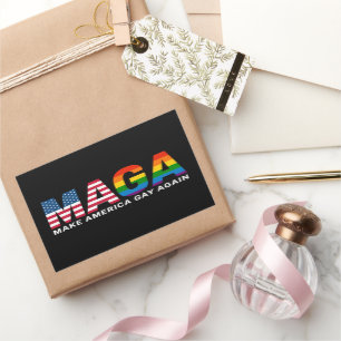 Adesivo Retangular Torne a América Gay Novamente Orgulho Gay 2025 LGB
