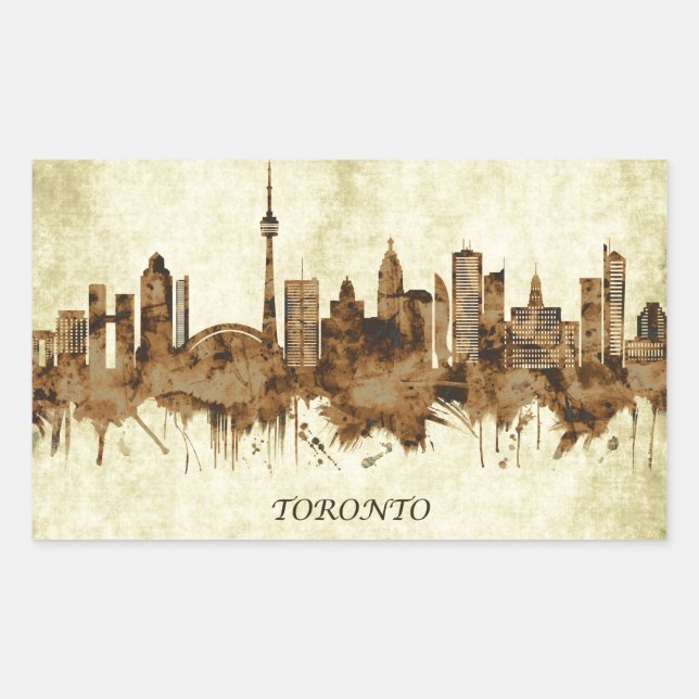 Adesivo Retangular Toronto Canada Cityscape (Frente)