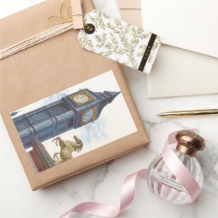 Adesivo Retangular Torre Big Ben Clock no Palácio de Westminster