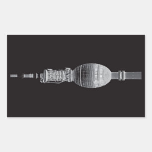 Adesivo Retangular Torre da tevê (Fernsehturm), Berlim, cinza