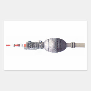 Adesivo Retangular Torre da tevê (Fernsehturm), Berlim, vermelho