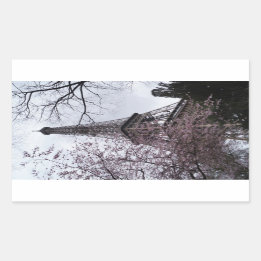 Adesivo Retangular Torre Eiffel com flor